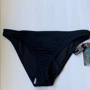 California Waves Ribbed Swimsuit Bottoms Black Bikini Separates NWT New 4/25